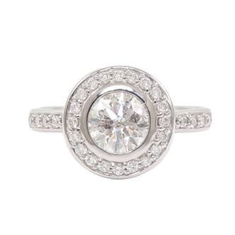 1.00ct Centre Diamond Halo Ring GSL G P2*