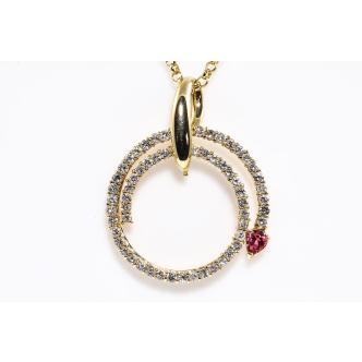 Pink Tourmaline and Diamond Pendant