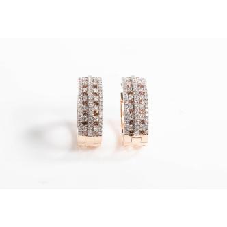2.29ct Champagne & White Diamond Earrings