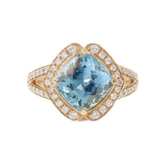 3.12ct Aquamarine & 0.42ct Diamond Ring