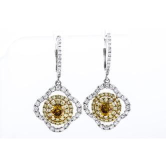 1.97ct Fancy Colour Diamond Earrings