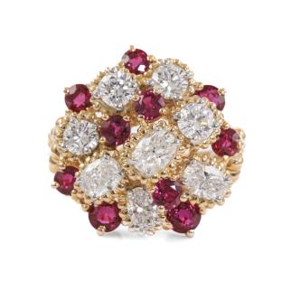 2.15ct Ruby and 2.05ct Diamond Ring