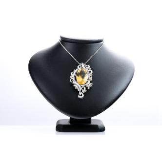 Citrine and Diamond Pendant