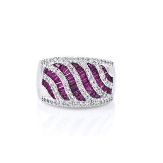 Ruby & Diamond White Gold Dress Ring*