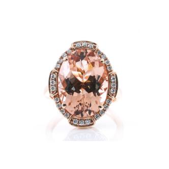 11.38ct Morganite & Diamond Rose Gold Ring
