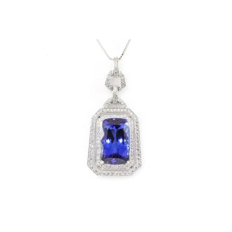 15.64ct Tanzanite and Diamond Pendant