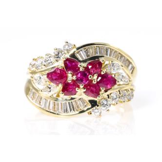 1.31ct Ruby & Diamond 18ct Gold Ring
