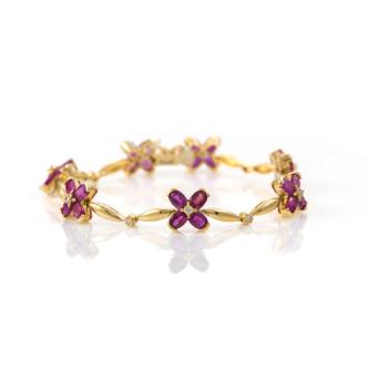 7.21ct Ruby & 0.20ct Diamond Bracelet