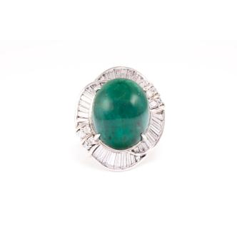 12.64ct Emerald and Diamond Ring