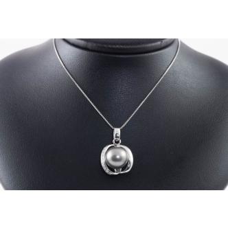 11.8mm Tahitian Pearl & Diamond Pendant