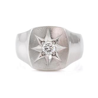 0.19ct Round Diamond Mens Ring