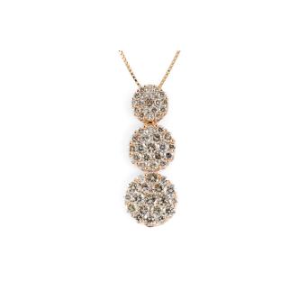 3.00ct Round Diamond Pendant 18ct Rose Gold*