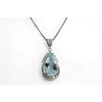 7.02ct Aquamarine and Diamond Pendant