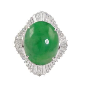 20.53ct Jadeite Jade & 3.51ct Diamond Ring