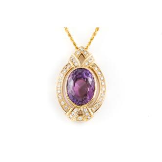 19.03ct Amethyst and Diamond Pendant