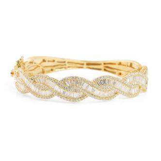 6.55ct Round & Baguette Diamond Bangle