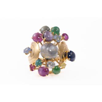 15.00cts Multi-Gemstone Gold Ring