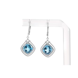 3.37ct Topaz and Diamond Earrings