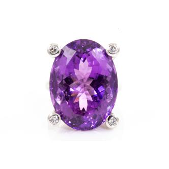 50.55ct Oval Amethyst and Diamond Ring