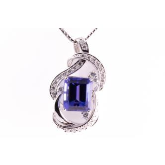 7.51ct Tanzanite and Diamond Pendant