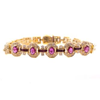 1.96ct Ruby and 2.22ct Diamond Bracelet