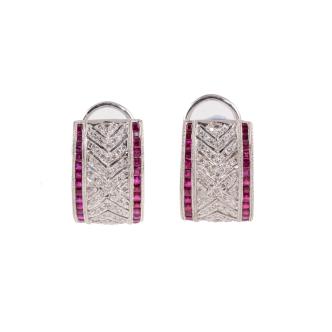 2.76ct Ruby and 0.56ct Diamond Earrings