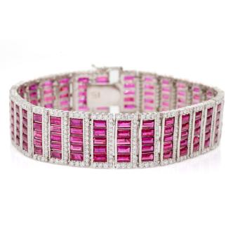 14.85ct Unheated Ruby & Diamond Bracelet
