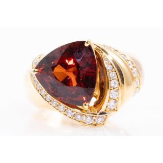 8.49ct Garnet and Diamond Ring