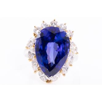 15.96ct Tanzanite & 1.89ct Diamond Ring