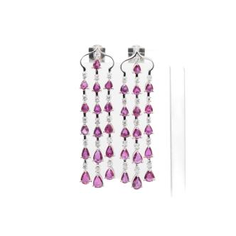 6.48ct Ruby and 0.68ct Diamond Earrings