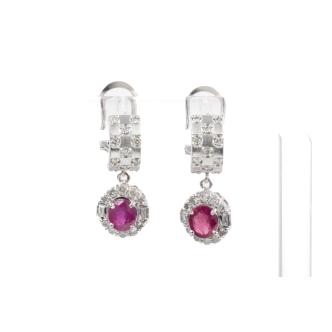 1.62ct Ruby & 0.74ct Diamond Earrings