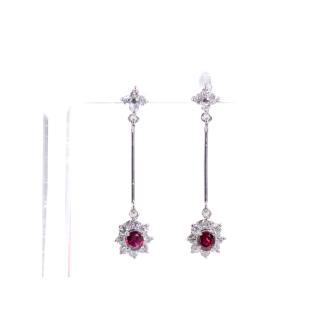 0.75ct Ruby and Diamond Earrings