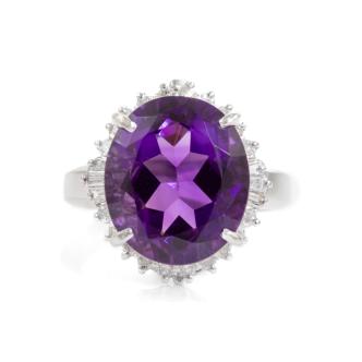 7.39ct Amethyst and Diamond Ring