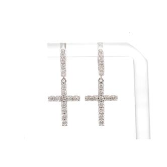 1.14ct Diamond Hoop Cross Earrings