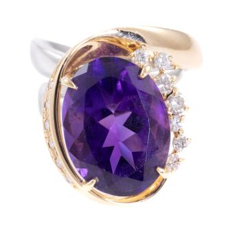7.65ct Amethyst & Diamond Ring