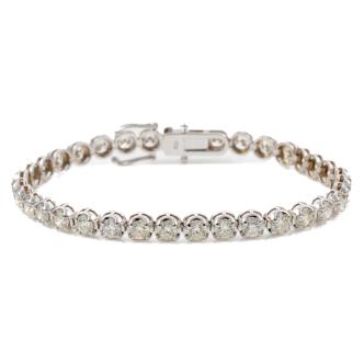 7.09ct Round Diamond Tennis Bracelet