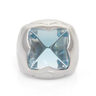Bvlgari Blue Topaz Pyramid Ring 18ct Gold