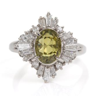 2.80ct Chrysoberyl and Diamond Ring