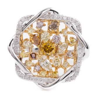 Fancy & White Colour Diamond Dress Ring