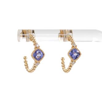 0.58ct Tanzanite and Diamond Earrings