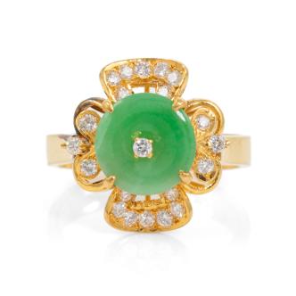 Jade and Diamond Ring