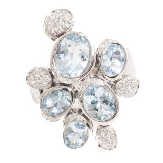 2.2ct Aquamarine and Diamond Ring