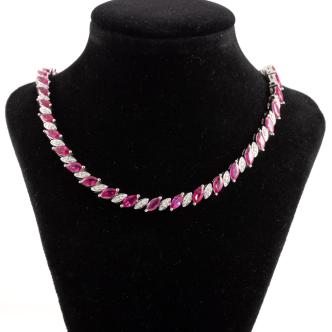18.43ct Ruby & 1.11ct Diamond Necklace