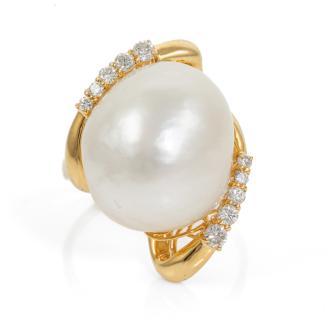 16.8x19.0mm Baroque South Sea Pearl Ring