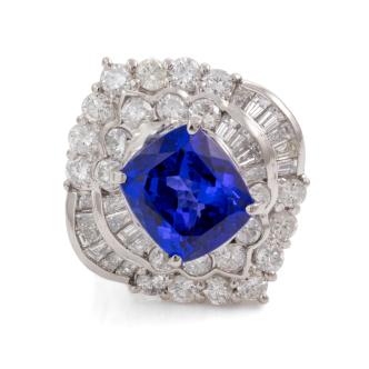 6.55ct Tanzanite & 3.35ct Diamond Ring