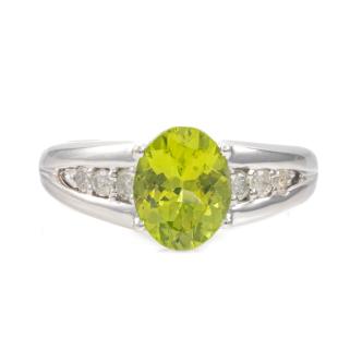 2.61ct Peridot and Diamond Ring