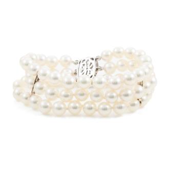6.7mm Akoya Pearl & Diamond Bracelet