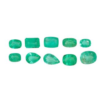 10 Loose Zambian Emeralds 13.71ct