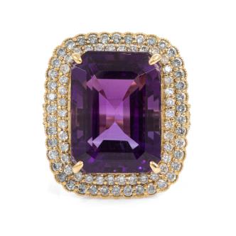 16.95ct Amethyst & Diamond Ring