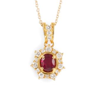 0.52ct Ruby and Diamond Pendant